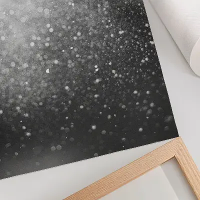 Stampa su tela delicata e tenue sfumatura grigio chiaro con effetto bokeh
