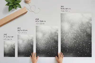 Stampa su tela delicata e tenue sfumatura grigio chiaro con effetto bokeh