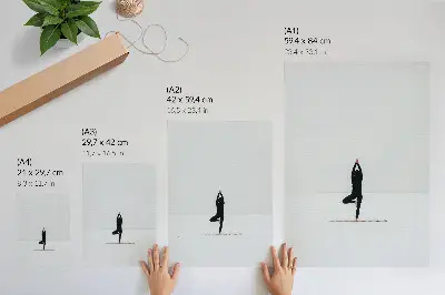 Poster minimalista su figura yoga ispirata a pace e armonia