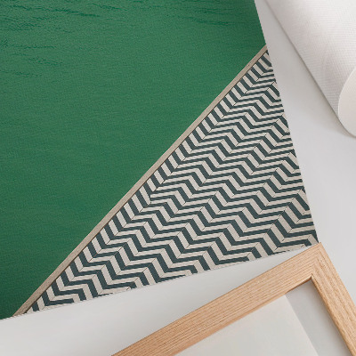 Poster Verde con un motivo geometrico in bianco e nero