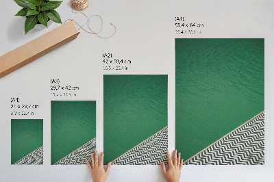 Poster Verde con un motivo geometrico in bianco e nero