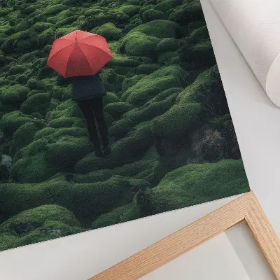 Stampa su tela Verde dominante con aura misteriosa e contrasti che richiamano la pace