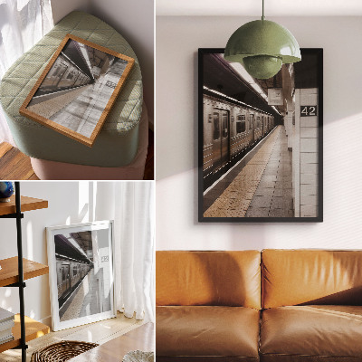 Poster Moderna piattaforma della metropolitana, spazio architettonico dinamico