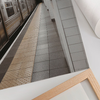 Poster Moderna piattaforma della metropolitana, spazio architettonico dinamico