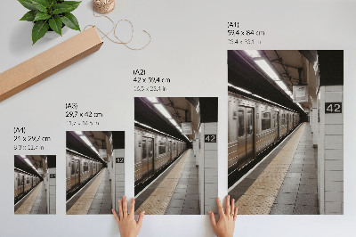 Poster Moderna piattaforma della metropolitana, spazio architettonico dinamico