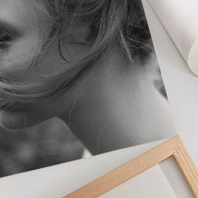 Foto su tela Ritratto in bianco e nero di emozioni, delicatezza, eleganza