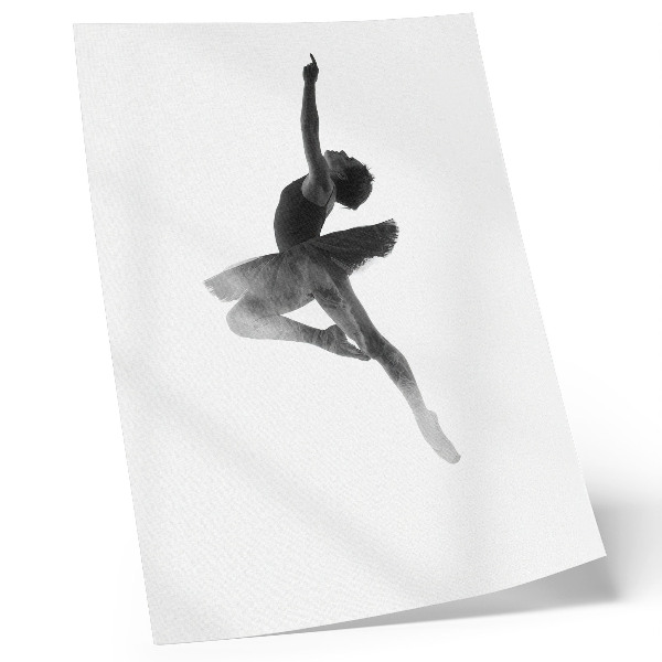 Foto su tela L'elegante silhouette di una ballerina, piena di dinamismo