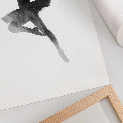 Foto su tela L'elegante silhouette di una ballerina, piena di dinamismo