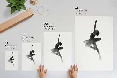 Foto su tela L'elegante silhouette di una ballerina, piena di dinamismo