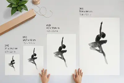 Foto su tela l'elegante silhouette di una ballerina ricca di dinamismo