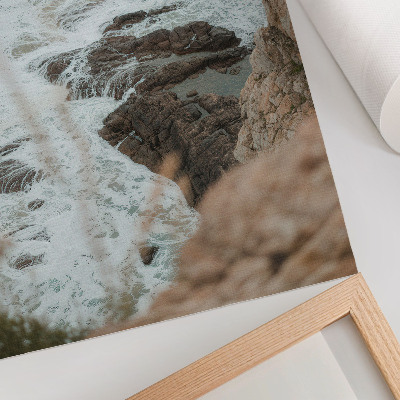 Poster Onde marine e una costa rocciosa dalle tonalità turchesi
