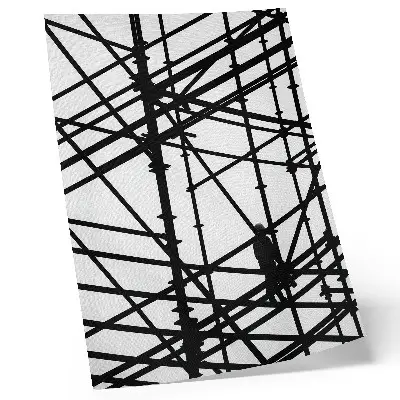 Poster con linee contrastanti su sfondo chiaro, per uno stile moderno e strutturato