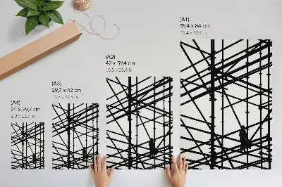 Poster con linee contrastanti su sfondo chiaro, per uno stile moderno e strutturato