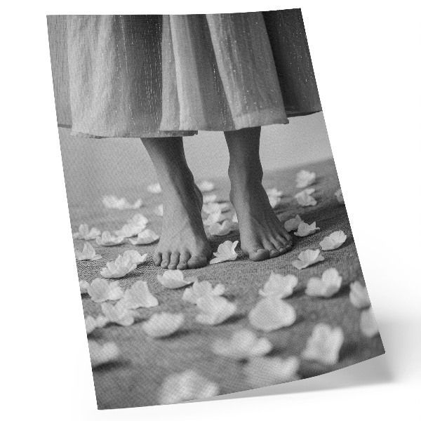 Stampa su tela Eleganza petali bianchi e neri pace