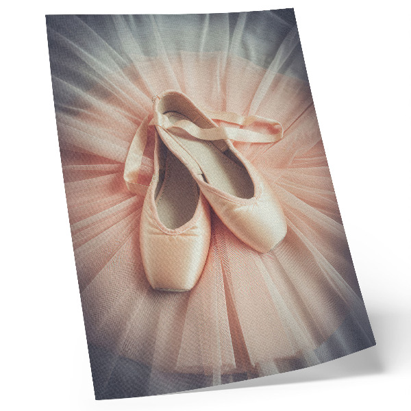 Foto su tela Ballerine su una gonna di tulle rosa, armonia ed eleganza
