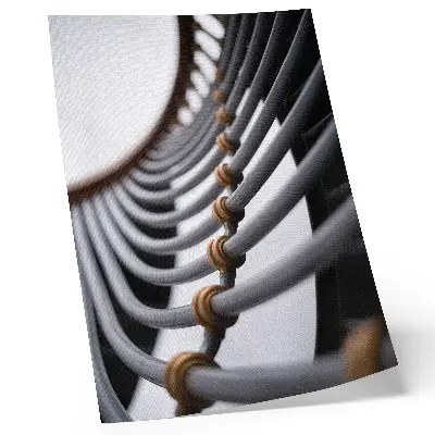 Stampa su tela progettazione di spazi con strutture in metallo curvato per tubi