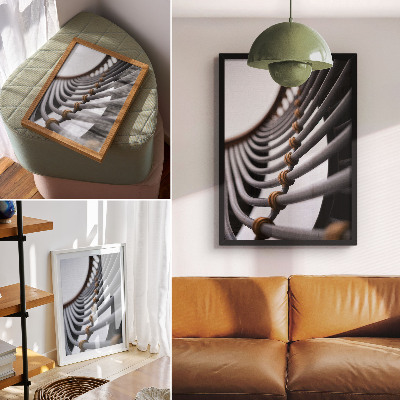Stampa su tela Progettazione di spazi con strutture metalliche curve per tubi