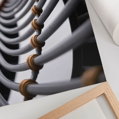 Stampa su tela Progettazione di spazi con strutture metalliche curve per tubi
