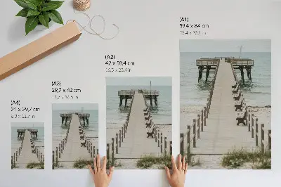 Foto su tela molo minimalista sul mare