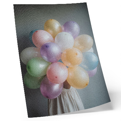 Poster Palloncini color pastello su sfondo grigio