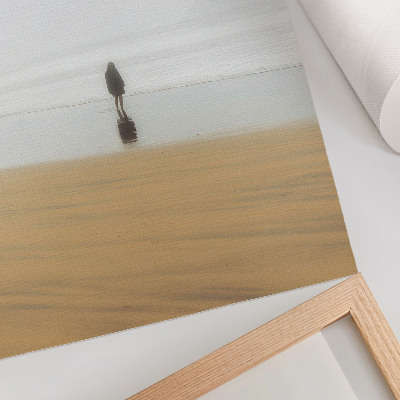 Stampa su tela Minimalismo, pace, solitudine, spiaggia, riflessione, acqua