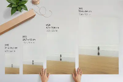 Stampa su tela minimalismo con tema di pace solitudine spiaggia riflessione e acqua