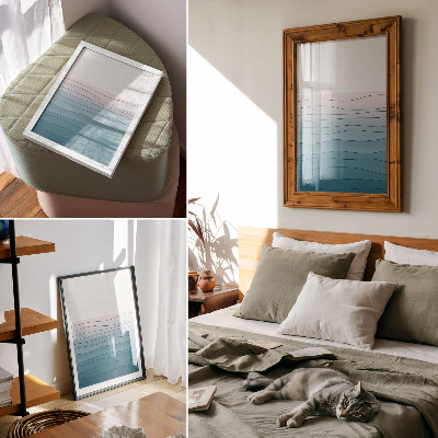 Stampa su tela Onde su sfondo blu e rosa: un design rilassante
