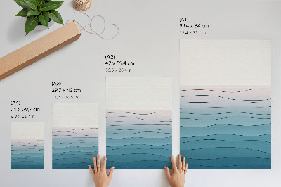 Stampa su tela Onde su sfondo blu e rosa: un design rilassante