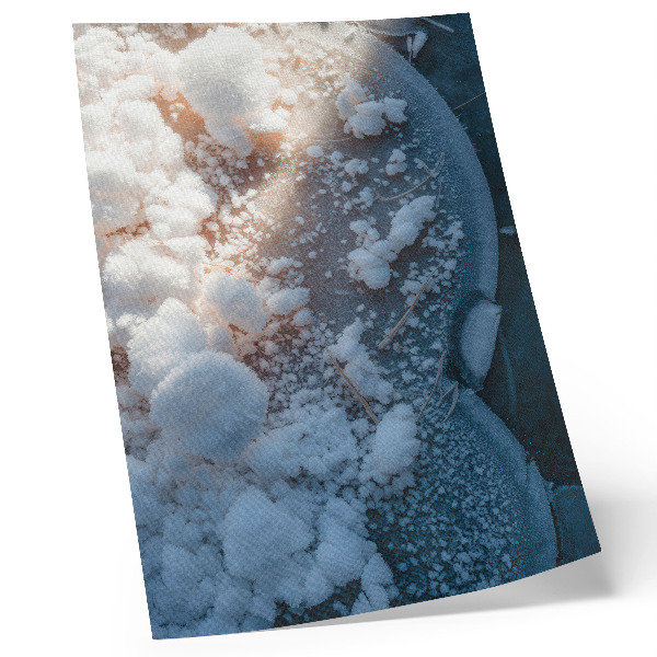 Stampa su tela Cristalli di ghiaccio nei toni del bianco e del blu per un'atmosfera invernale.