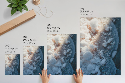 Stampa su tela Cristalli di ghiaccio nei toni del bianco e del blu per un'atmosfera invernale.