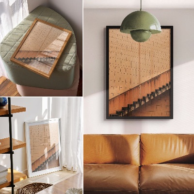 Stampa su tela Linee geometriche nei toni del beige e del marrone, piene di armonia