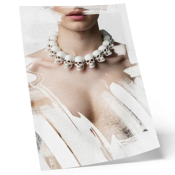 Stampa su tela collana con teschio in stile moderno artistico