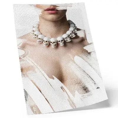 Stampa su tela collana con teschio in stile moderno artistico