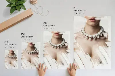 Stampa su tela collana con teschio in stile moderno artistico