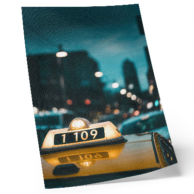 Poster Taxi notturno in città, luci sfocate, dinamiche