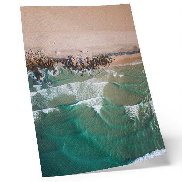 Foto su tela Onde sulla spiaggia, vista sulla sabbia