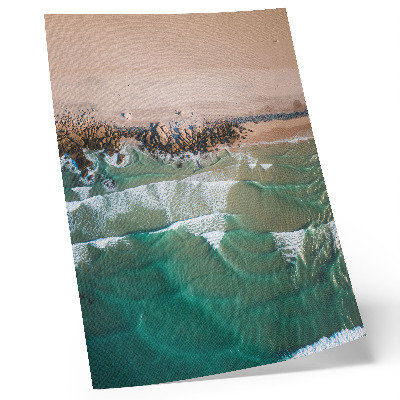 Foto su tela Onde sulla spiaggia, vista sulla sabbia