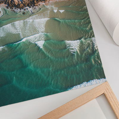 Foto su tela Onde sulla spiaggia, vista sulla sabbia