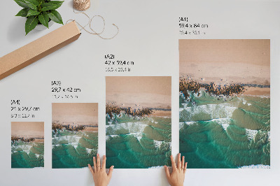 Foto su tela Onde sulla spiaggia, vista sulla sabbia
