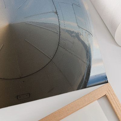 Stampa su tela Primo piano di un elegante aereo con dettagli metallici.