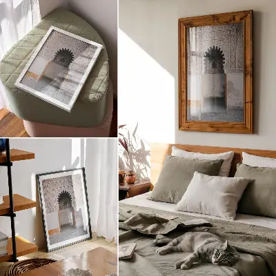 Foto su tela decorazioni orientali con motivo geometrico simmetrico