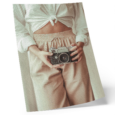 Foto su tela Persona retrò macchina fotografica tessuto luminoso eleganza