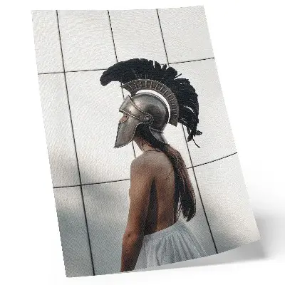 Poster figura con elmetto in stile classico realistico