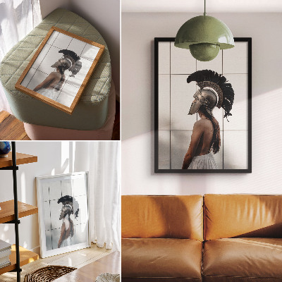 Poster Figura con elmetto, stile classico realistico
