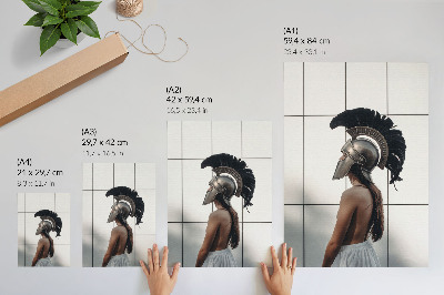 Poster Figura con elmetto, stile classico realistico