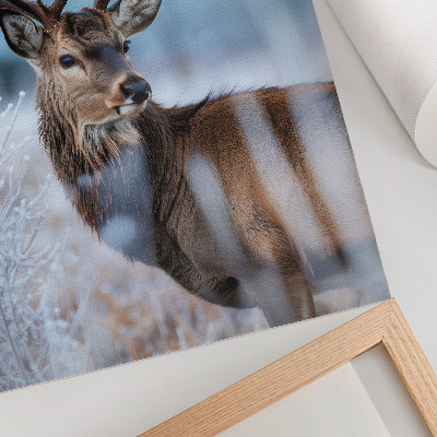 Stampa su tela La bellezza della natura, il paesaggio invernale, i maestosi cervi
