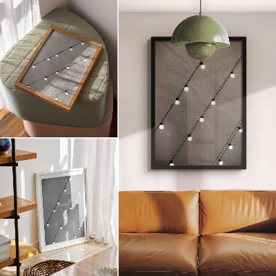 Foto su tela Simmetria in bianco e nero delle lampadine