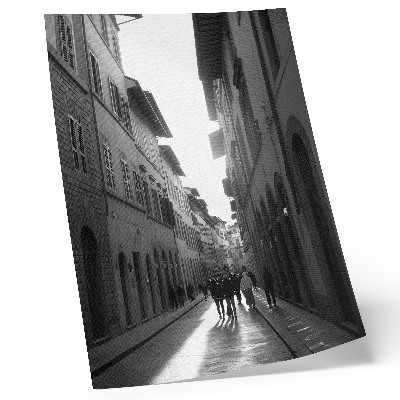 Stampa su tela Il fascino monocromatico di una strada storica