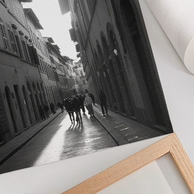 Stampa su tela Il fascino monocromatico di una strada storica