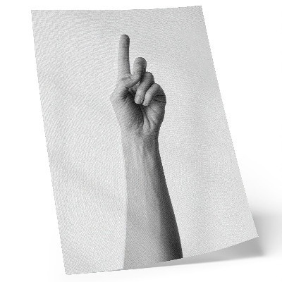 Poster Mano monocromatica su sfondo bianco